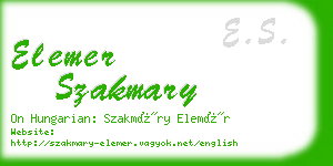 elemer szakmary business card